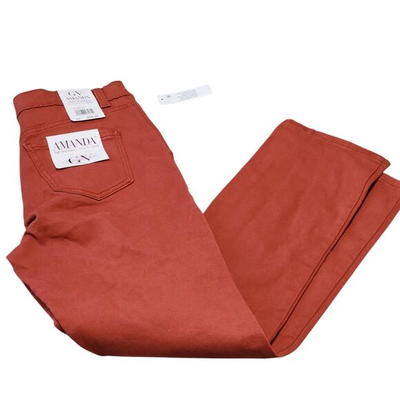 Gloria Vanderbilt Jeans Size 8 Petite Autumn Blaze Color Tapered Leg. - Picture 15 of 15